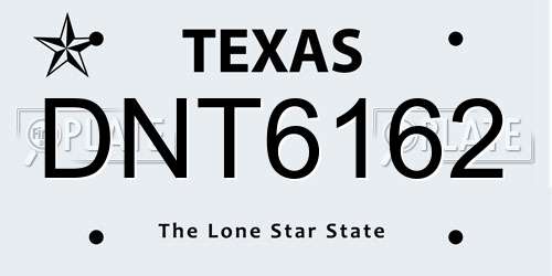 DNT6162 Texas License Plate