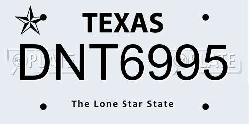 DNT6995 Texas License Plate