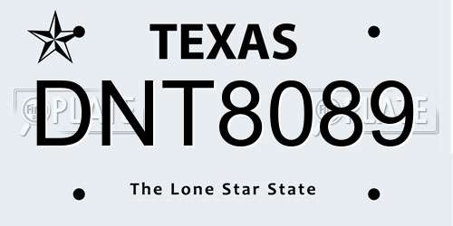 DNT8089 Texas License Plate