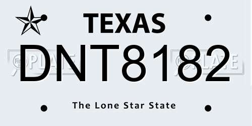 DNT8182 Texas License Plate
