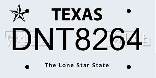 DNT8264 Texas License Plate