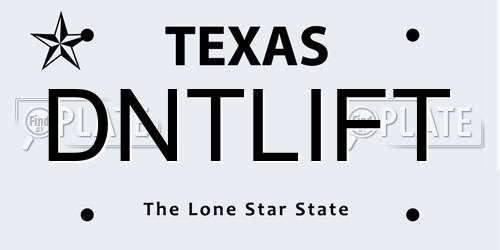 DNTLIFT Texas License Plate