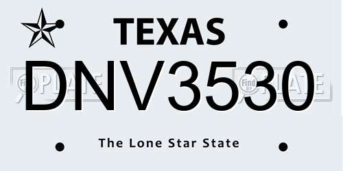 DNV3530 Texas License Plate