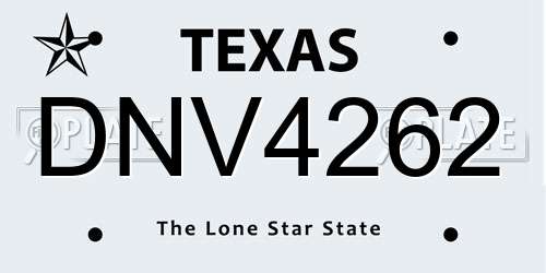 DNV4262 Texas License Plate