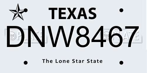 DNW8467 Texas License Plate