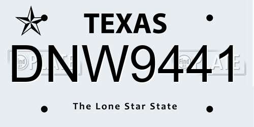 DNW9441 Texas License Plate