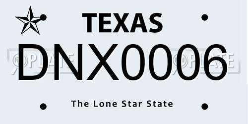 DNX0006 Texas License Plate