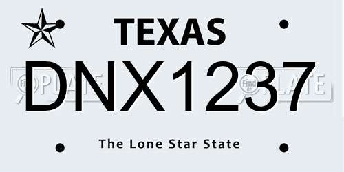DNX1237 Texas License Plate