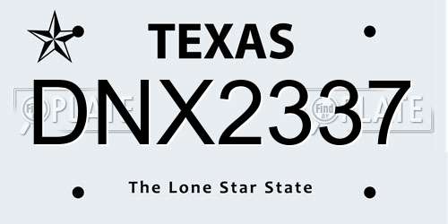 DNX2337 Texas License Plate