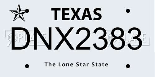 DNX2383 Texas License Plate