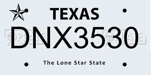 DNX3530 Texas License Plate