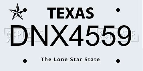 DNX4559 Texas License Plate