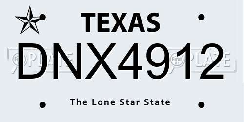 DNX4912 Texas License Plate