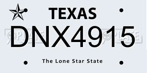 DNX4915 Texas License Plate