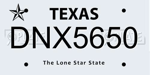 DNX5650 Texas License Plate