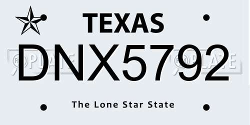 DNX5792 Texas License Plate