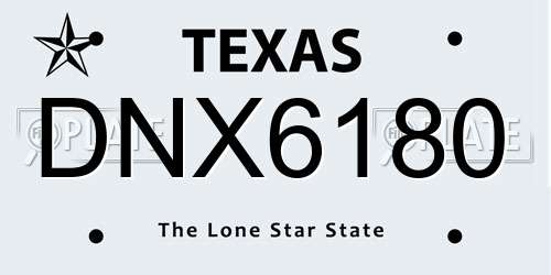 DNX6180 Texas License Plate