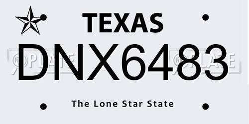 DNX6483 Texas License Plate