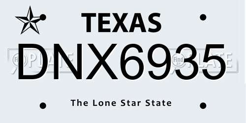 DNX6935 Texas License Plate