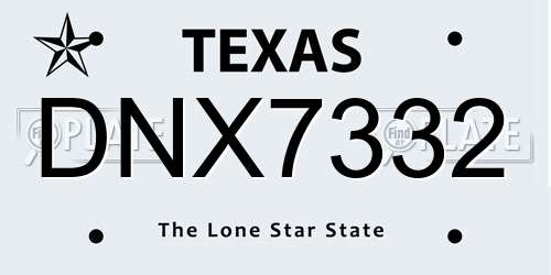 DNX7332 Texas License Plate