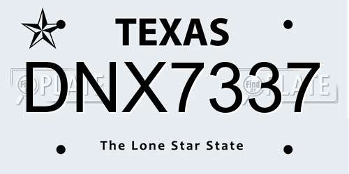 DNX7337 Texas License Plate