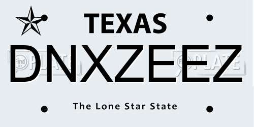DNXZEEZ Texas License Plate
