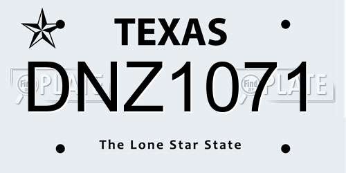 DNZ1071 Texas License Plate