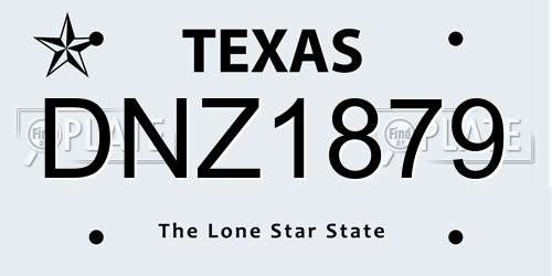 DNZ1879 Texas License Plate