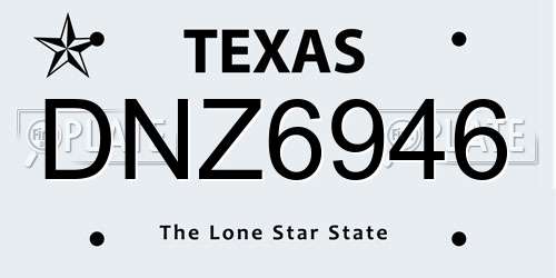 DNZ6946 Texas License Plate