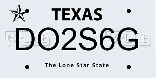DO2S6G Texas License Plate