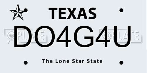 DO4G4U Texas License Plate
