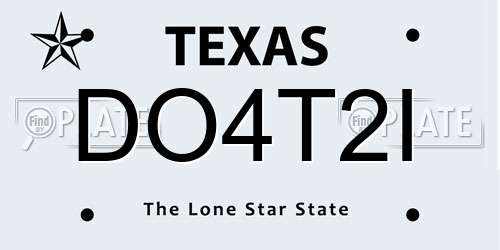 DO4T2I Texas License Plate
