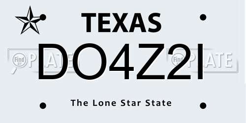 DO4Z2I Texas License Plate