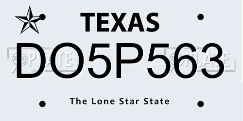 DO5P563 Texas License Plate