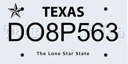 DO8P563 Texas License Plate