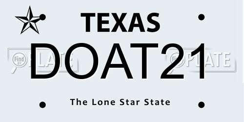 DOAT21 Texas License Plate
