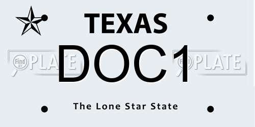 DOC1 Texas License Plate