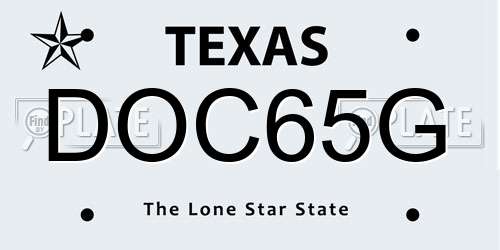 DOC65G Texas License Plate
