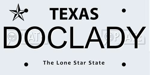DOCLADY Texas License Plate