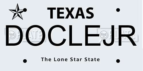 DOCLEJR Texas License Plate