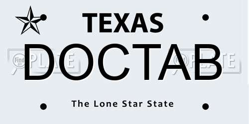DOCTAB Texas License Plate