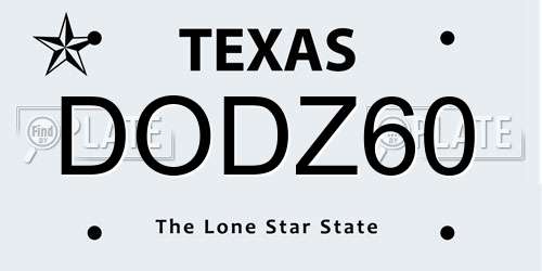 DODZ60 Texas License Plate