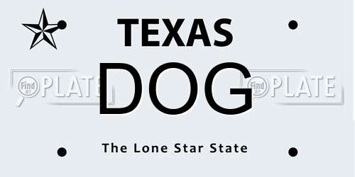 DOG Texas License Plate