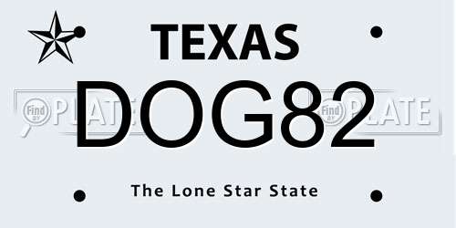 DOG82 Texas License Plate