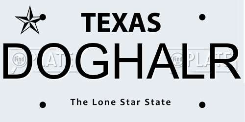 DOGHALR Texas License Plate
