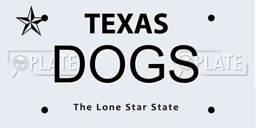 DOGS Texas License Plate