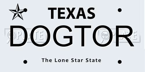 DOGTOR Texas License Plate