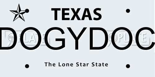 DOGYDOC Texas License Plate