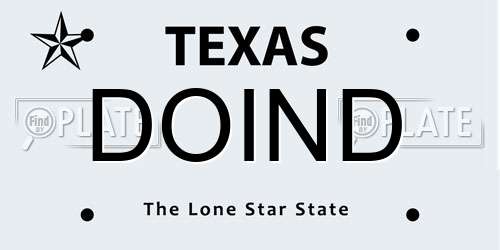 DOIND Texas License Plate