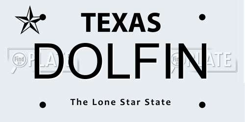 DOLFIN Texas License Plate
